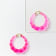 Bamboo Lucite Hoops in Electric Pink
