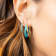 Double Hoop Earrings with Turquoise Enamel