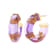 24K Gold Leaf Faceted Huggies in Purple