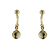 18K Yellow Gold White Soccer Hanging Earrings