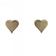 18K Solid Yellow Gold Satin Heart Screwback Earrings