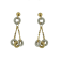 18K Solid Yellow and White Gold Donut Dangle Earrings