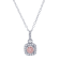 1/2 Ct. T.W. Pink and White Lab Grown Diamond Halo 14K White Gold Pendant