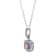 1/2 Ct. T.W. Pink and White Lab Grown Diamond Halo 14K White Gold Pendant