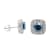 2.00 Ct. T.W. Blue And White Lab Grown Diamond Halo 14K White Gold Earrings
