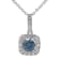 1 1/2 Ct. T.W. Blue and White Lab Grown Diamond Halo 14K White Gold Pendant