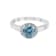 1 1/5 Ct. T.W. Blue and White Lab Grown Diamond 14K White Gold Halo Ring