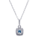 1/2 Ct. T.W. Blue and White Lab Grown Diamond Halo 14K White Gold Pendant