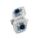 2.00 Ct. T.W. Blue And White Lab Grown Diamond Halo 14K White Gold Earrings