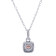 1/2 Ct. T.W. Pink and White Lab Grown Diamond Halo 14K White Gold Pendant