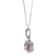 1/2 Ct. T.W. Orange and White Lab Grown Diamond Halo 14K White Gold Pendant