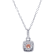 1/2 Ct. T.W. Orange and White Lab Grown Diamond Halo 14K White Gold Pendant
