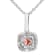1 1/2 Ct. T.W. Pink and White Lab Grown Diamond Halo 14K White Gold Pendant
