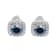 2.00 Ct. T.W. Blue And White Lab Grown Diamond Halo 14K White Gold Earrings