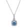 1/2 Ct. T.W. Blue and White Lab Grown Diamond Halo 14K White Gold Pendant