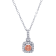 1/2 Ct. T.W. Orange and White Lab Grown Diamond Halo 14K White Gold Pendant