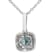 1 1/2 Ct. T.W. Blue and White Lab Grown Diamond Halo 14K White Gold Pendant