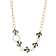 18K Yellow Gold White Diamond Necklace With Black Ceramic Elements .84ctw