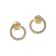 18K Yellow Gold White Diamond Earrings 1.08ctw