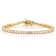 Rachel Zoe Round CZ Tennis Bracelet in 14K Gold Over Brass