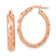 14k Yellow Gold Polished and Twisted 1" Oval Hoop Earrings
