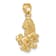 14k Yellow Gold 3D Textured Leo Zodiac pendant