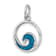 Rhodium Over Sterling Silver Polished Enameled Wave Pendant
