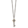 Sterling Silver Antiqued with 14K Accent Sapphire and Diamond Key Necklace