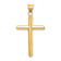 14k Yellow Gold Polished Tube Cross Pendant