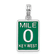 Rhodium Over Sterling Silver Enameled Small Key West Mile 0 Pendant