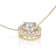 14K Yellow Gold Necklace Round HaloCubic Zirconia Solitaire1.25CTW 16
Inch .60mm Box Link Chain