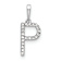 Rhodium Over 14k White Gold Diamond Letter P Initial Pendant