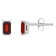 5x3mm Emerald Cut Garnet 14k White Gold Stud Earrings