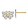 14k Yellow Gold and Rhodium Over 14k Yellow Gold Textured Butterfly Stud Earrings
