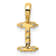 14K Yellow Gold Lab Grown Diamond Letter I Initial Pendant