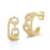 Sterling Statements 14K Gold Over Sterling Silver CZ Link Hoop Earrings