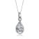 Pear Shape CZ Door Knocker Love Knot Pendant In White Rhodium Over Brass