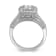 Rhodium Over 14K White Gold Diamond Cluster Engagement Ring 0.60ctw