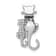 Rhodium Over 14k White Gold White and Black Accent Diamond Cats Chain
Slide Pendant