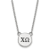 Rhodium Over Sterling Silver LogoArt Chi Omega Small Enamel Pendant Necklace