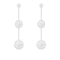 White Mother of Pearl Rhodium Over Sterling Silver Earrings