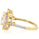 Diamond Simulant And White Zircon Ring In 18K Gold Over Sterling Silver 3.37ctw