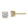 14K Yellow Gold 1ct. 5.0mm Cushion D E F Pure Light Moissanite Earrings