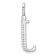 14K White Gold Diamond Lower Case Letter J Initial Pendant