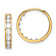 14k Yellow Gold 5/8" Hinged Hoop Earrings with Cubic Zirconia Stones