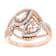 Morganite Pear And White Zircon Ring In 18K Rose Gold Over Sterling
Silver 1.07ctw