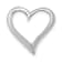 14K White Gold Large Floating Heart Slide