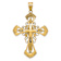 14k Two-tone Gold Diamond-Cut and Textured Crucifix Pendant