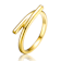 Sculptural Bypass Ring In 14K Gold Over Brass