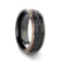 ASTRO Flat Brushed Black Titanium Ring with Rose Gold Plated Edge and
Black Sapphire Settings 8mm